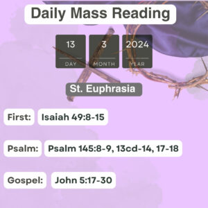 Catholic Daily Mass Reading – 13 March 2024 – Wednesday